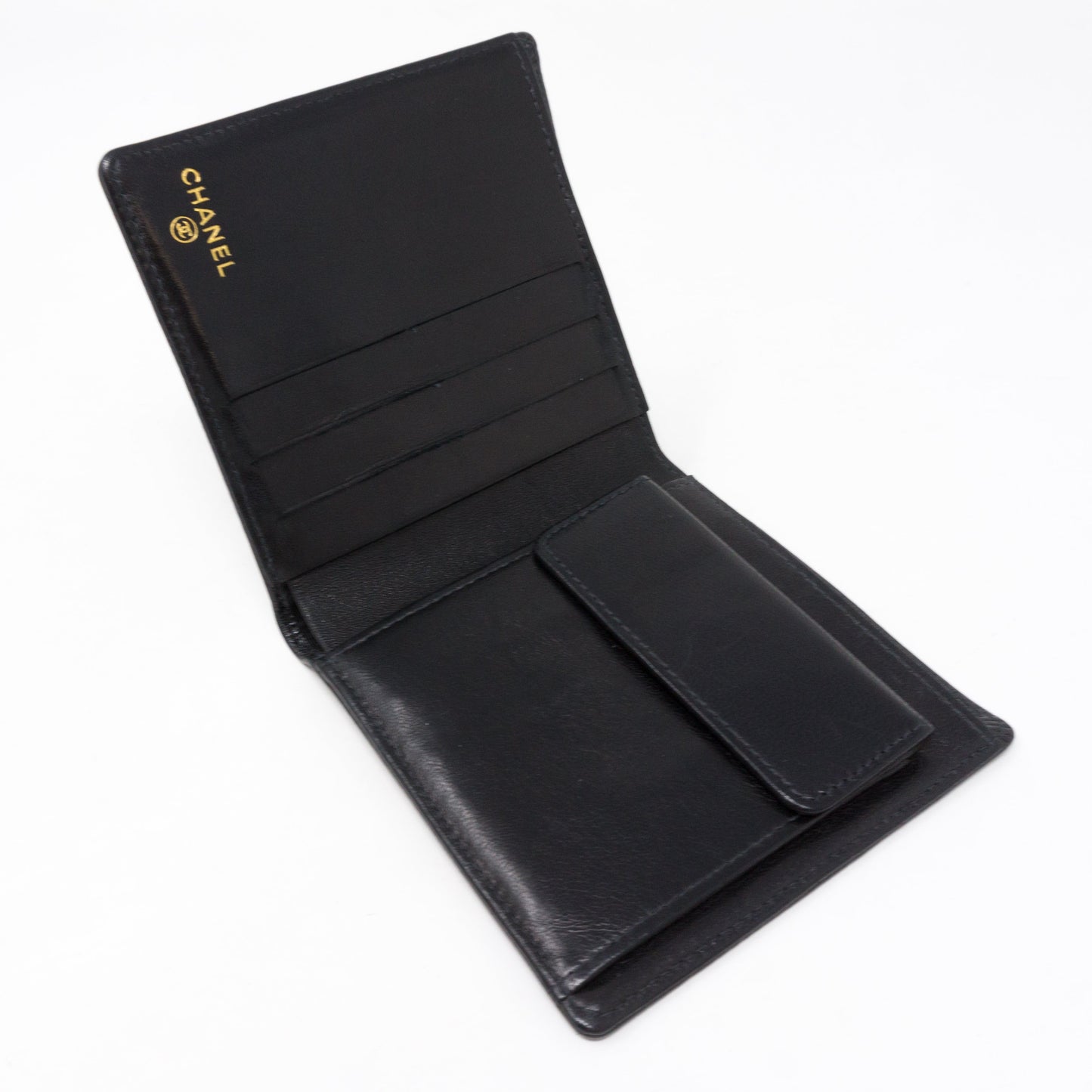 Compact Classic Wallet Black Caviar Leather