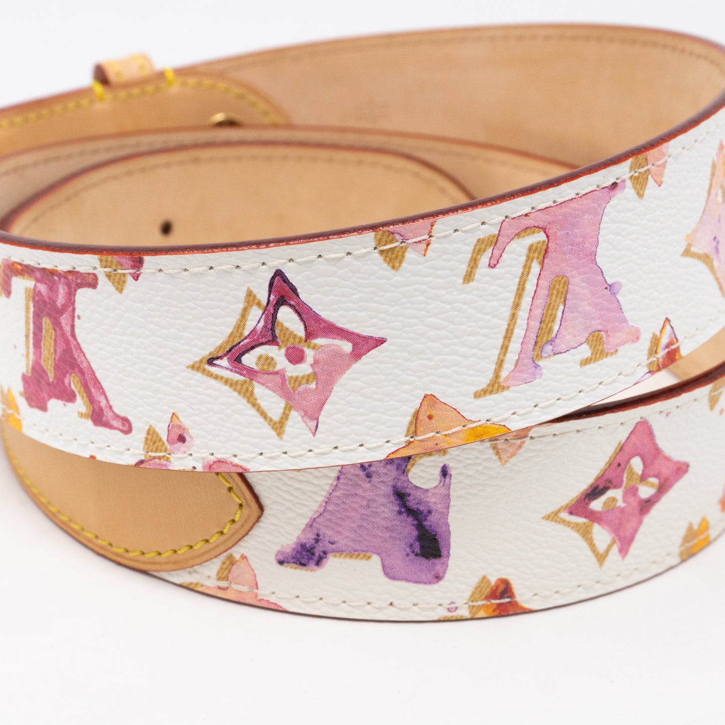 Louis-vuitton Watercolor Aquarelle White Belt 90 cm