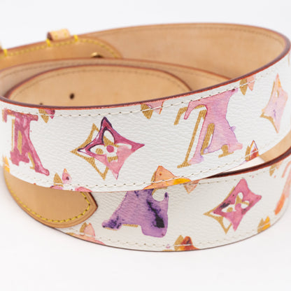 Louis-vuitton Watercolor Aquarelle White Belt 90 cm
