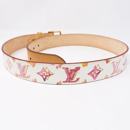 Louis-vuitton Watercolor Aquarelle White Belt 90 cm