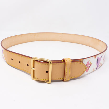 Louis-vuitton Watercolor Aquarelle White Belt 90 cm