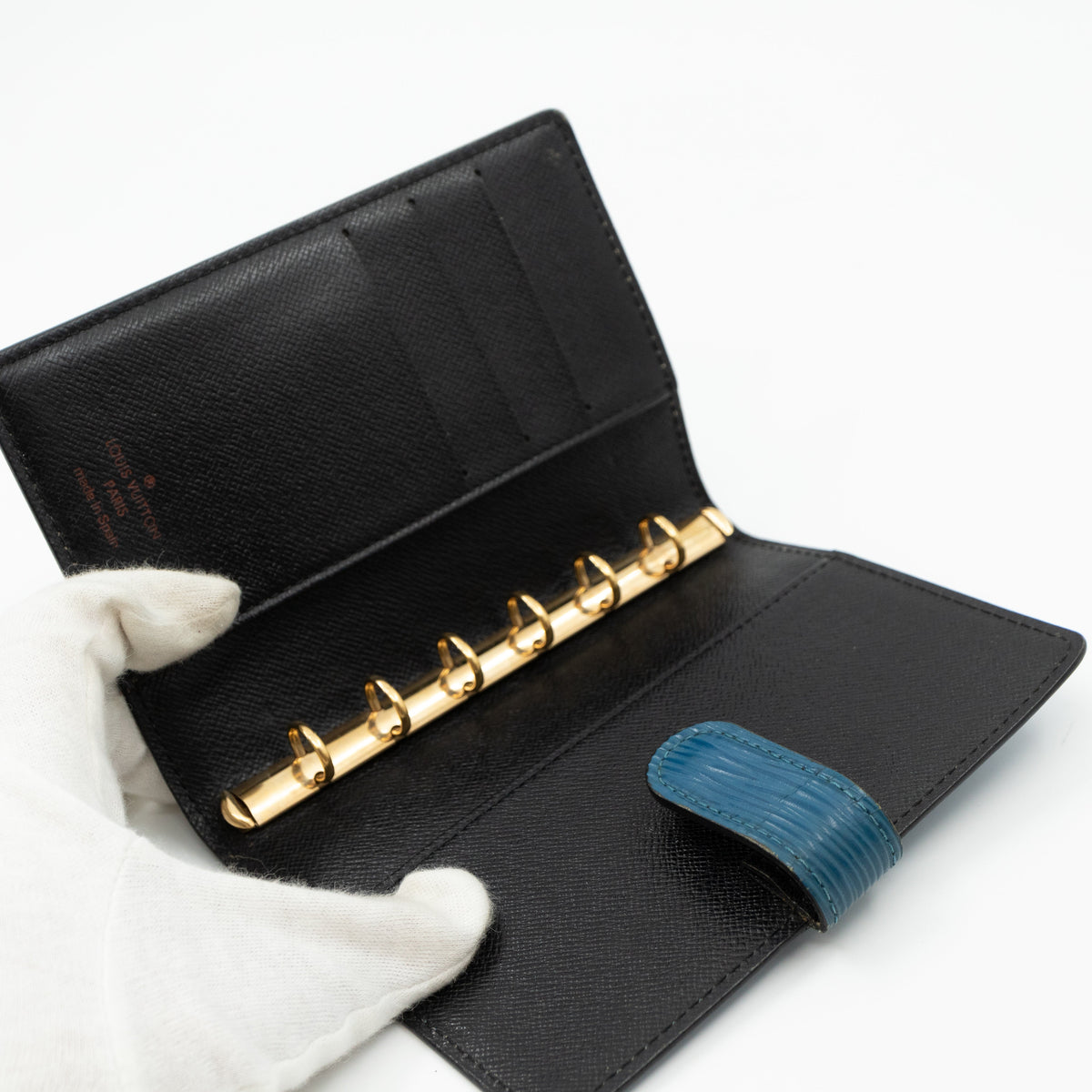 Louis-vuitton Small Ring Agenda Cover Epi Leather Blue