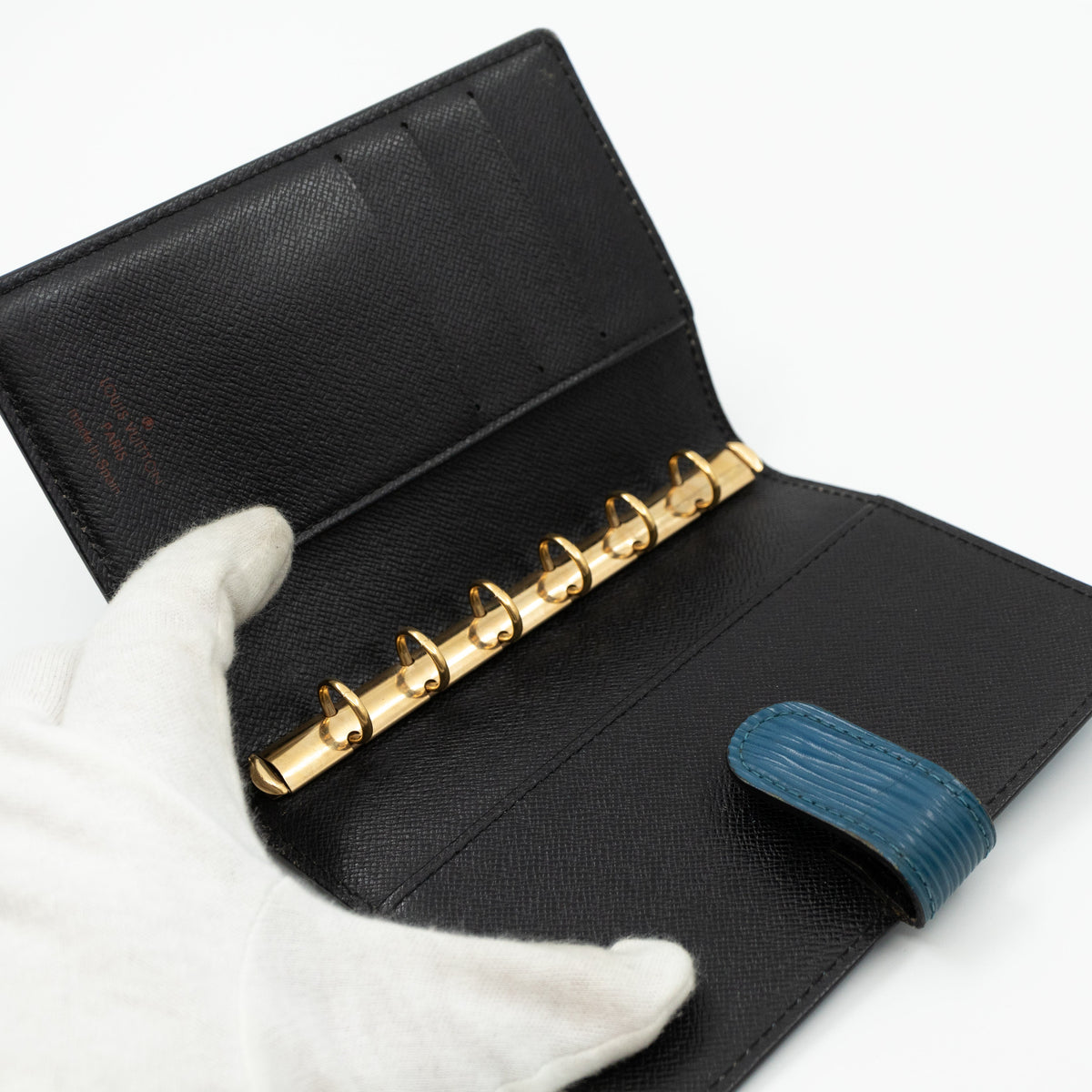 Louis-vuitton Small Ring Agenda Cover Epi Leather Blue