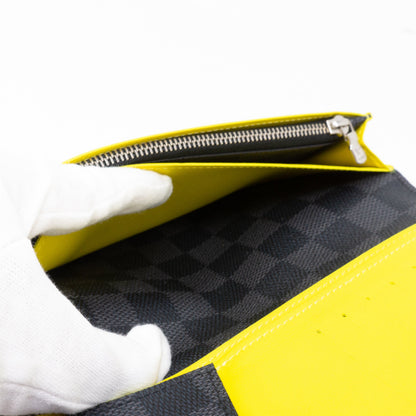 Louis-vuitton Brazza Wallet Damier Graphite Yellow Stripe