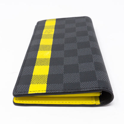 Louis-vuitton Brazza Wallet Damier Graphite Yellow Stripe
