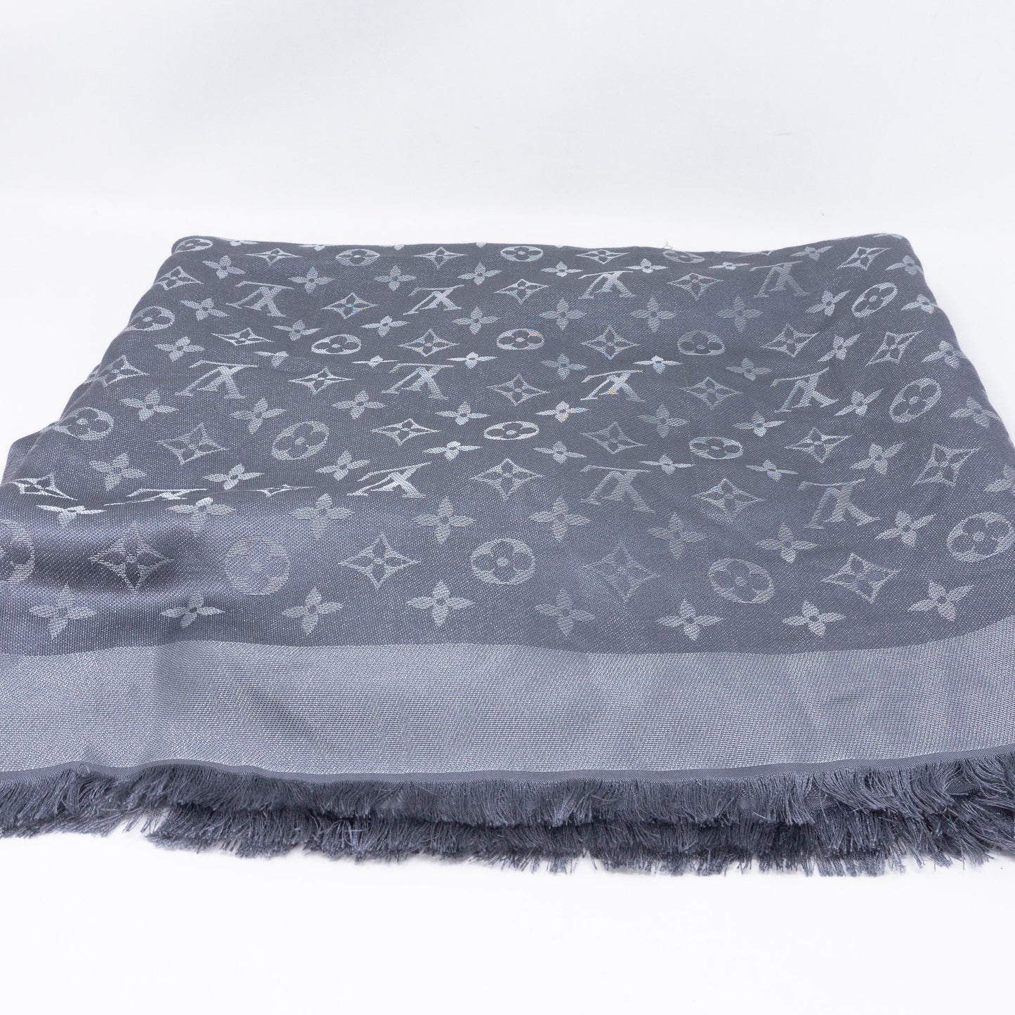 Louis-vuitton Monogram Shine Shawl Charcoal Gray