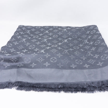 Louis-vuitton Monogram Shine Shawl Charcoal Gray