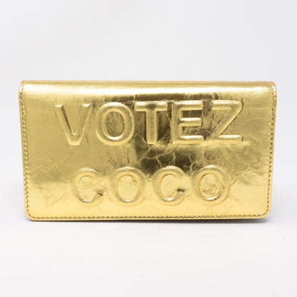 Votez Coco Classic Wallet Gold Leather