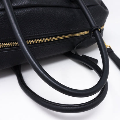 Two-way Handbag Black Leather