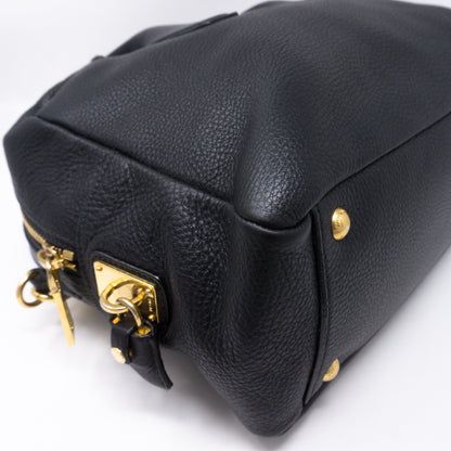 Two-way Handbag Black Leather