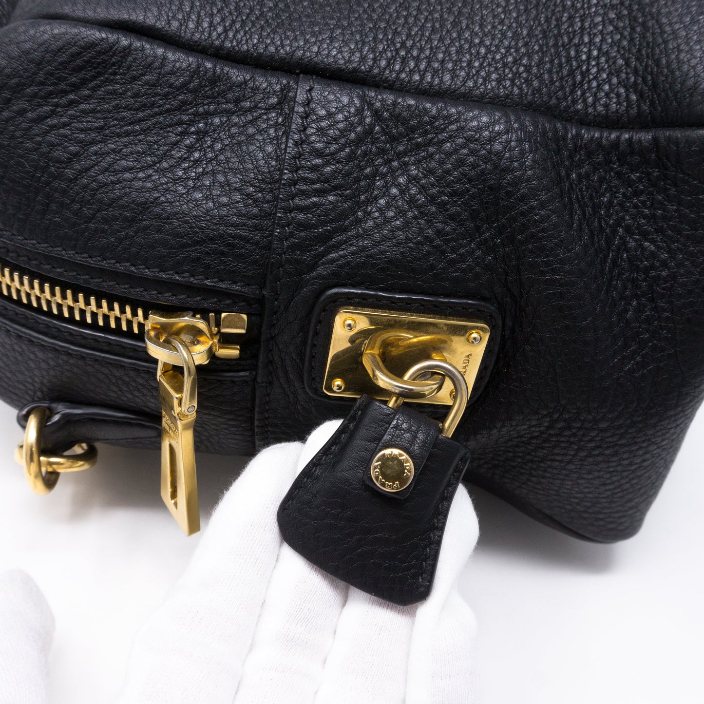 Two-way Handbag Black Leather
