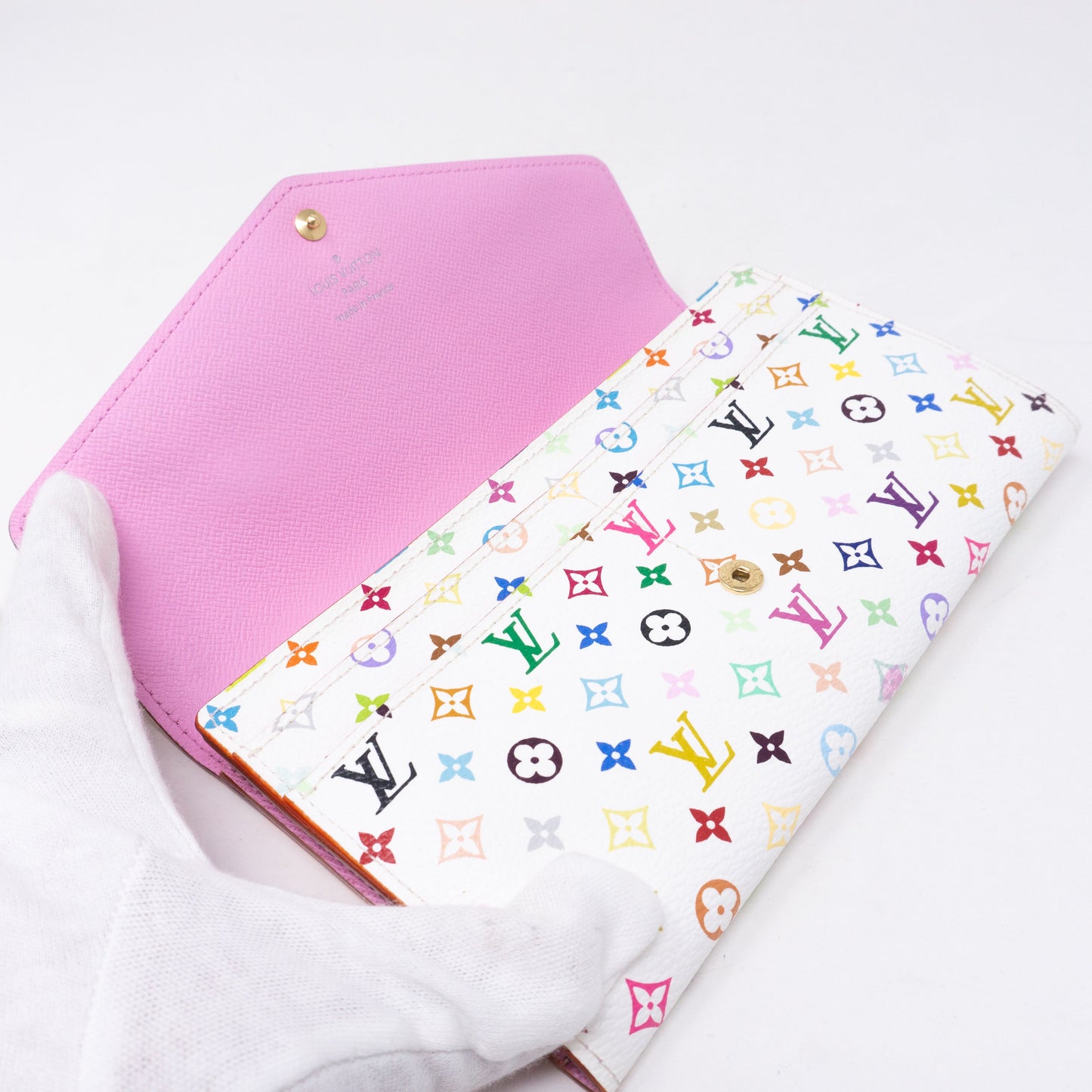 Louis-vuitton Sarah Wallet Multicolore White
