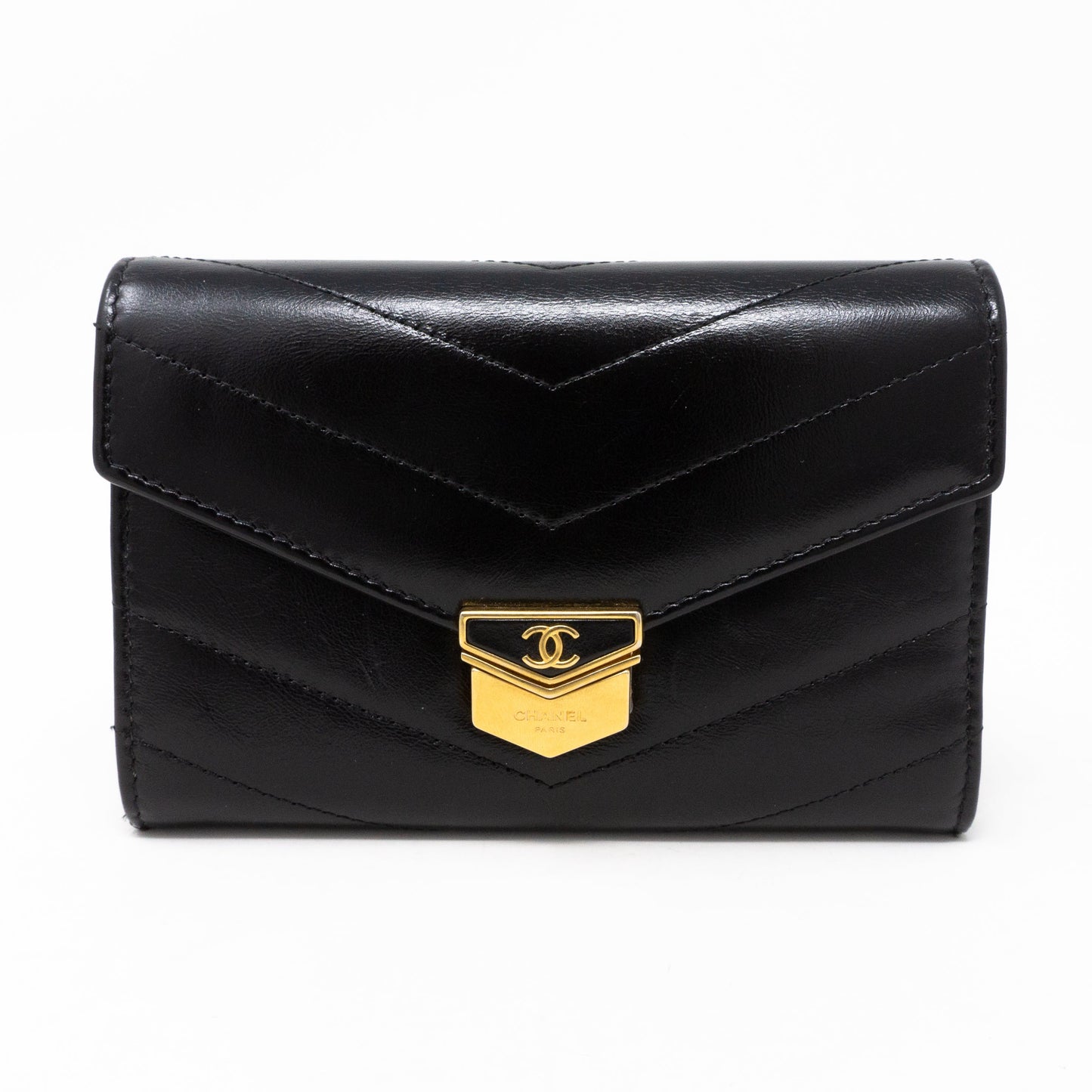 Classic Flap Wallet Black Calf Leather