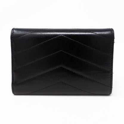 Classic Flap Wallet Black Calf Leather