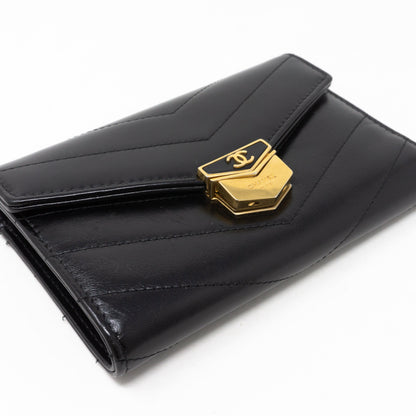 Classic Flap Wallet Black Calf Leather