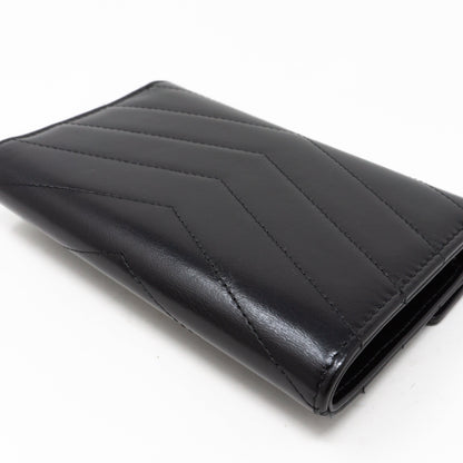 Classic Flap Wallet Black Calf Leather