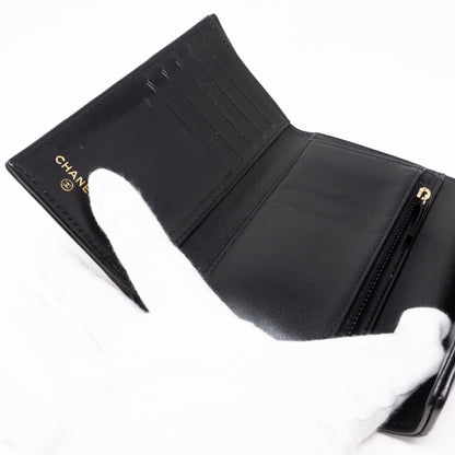 Classic Flap Wallet Black Calf Leather