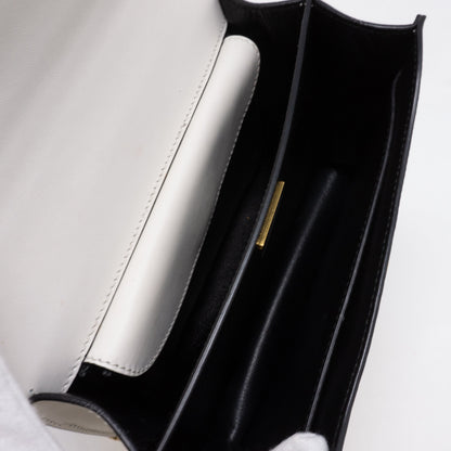 Cahier White Black Leather Bag