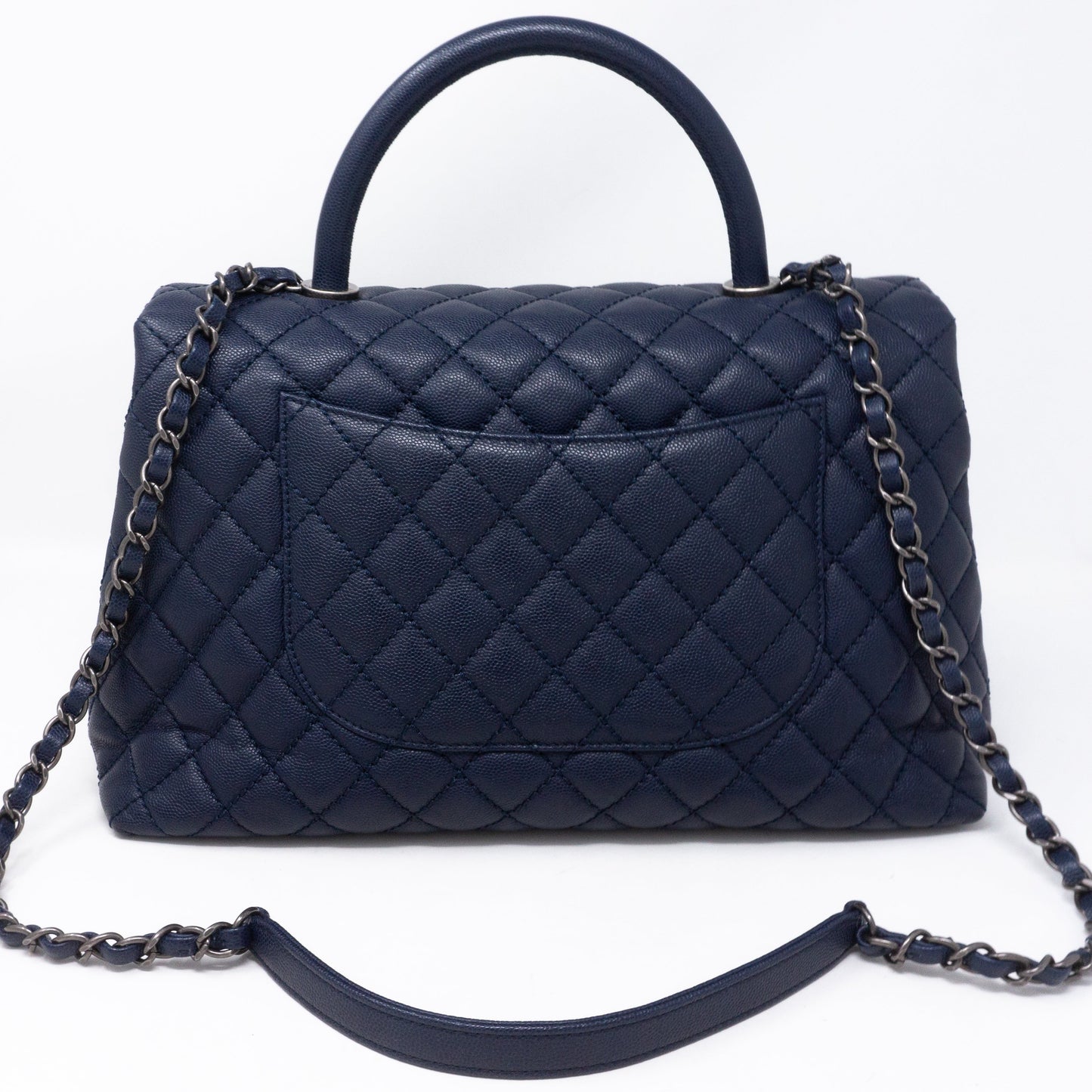 Coco Handle Navy Blue Caviar