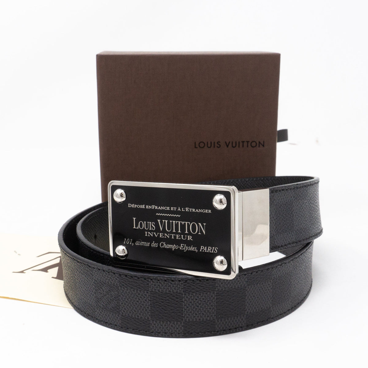 Louis-vuitton Inventeur Reversible Belt Damier Graphite 85 cm