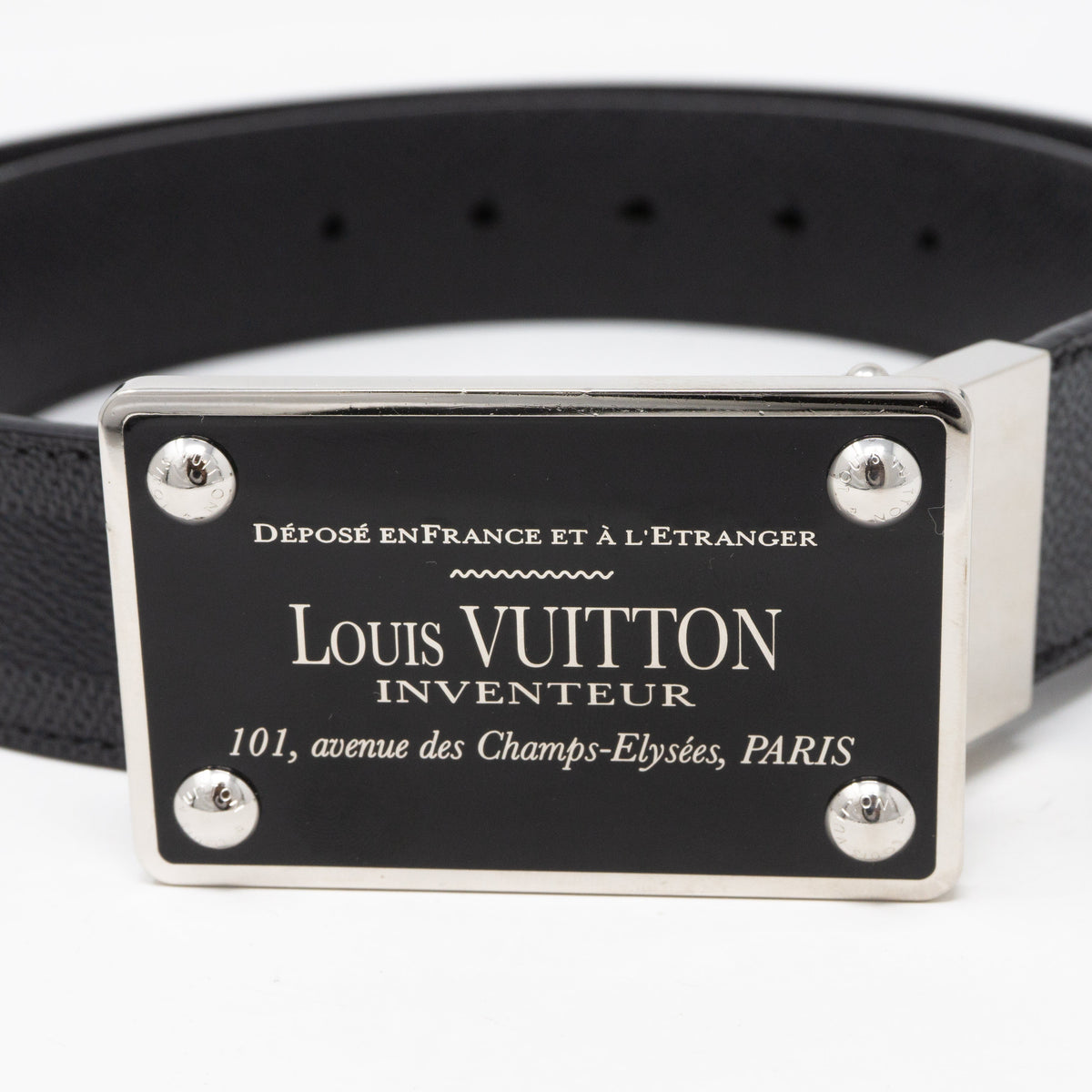 Louis-vuitton Inventeur Reversible Belt Damier Graphite 85 cm
