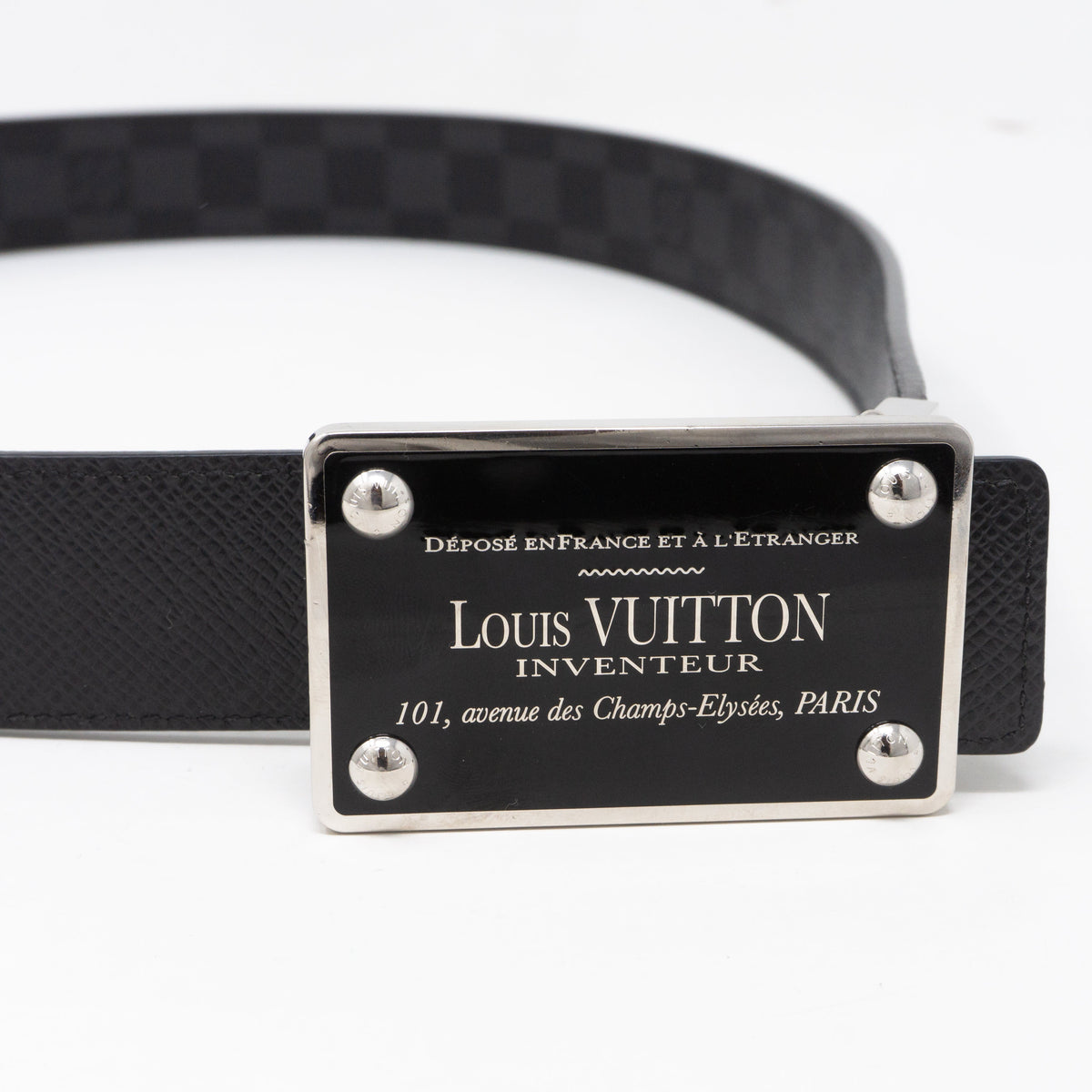 Louis-vuitton Inventeur Reversible Belt Damier Graphite 85 cm