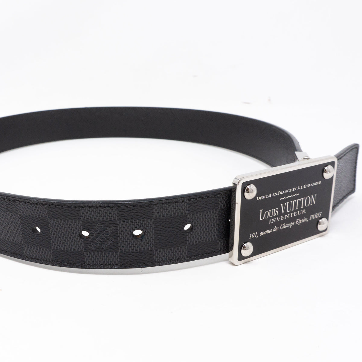Louis-vuitton Inventeur Reversible Belt Damier Graphite 85 cm