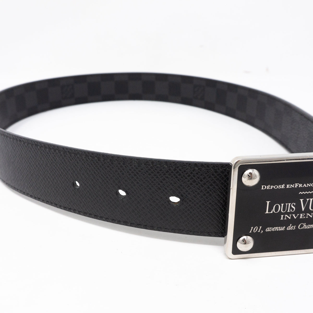 Louis-vuitton Inventeur Reversible Belt Damier Graphite 85 cm