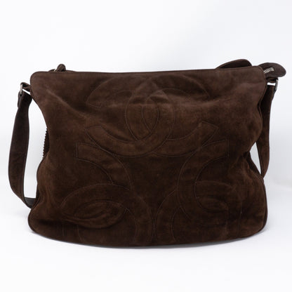 CC Tassel Shoulder Bag Brown Suede
