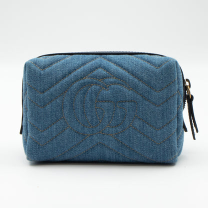 GG Marmont Cosmetic Case Denim
