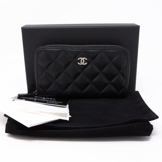 Medium Zipped Wallet Black Caviar