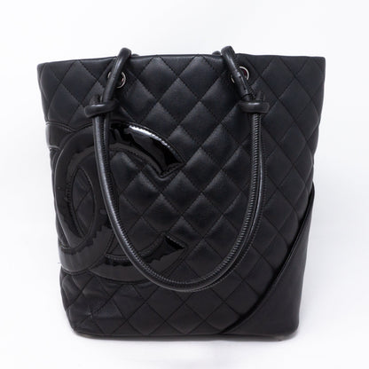 Cambon Small Tote Quilted Leather Black