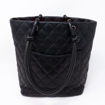 Cambon Small Tote Quilted Leather Black