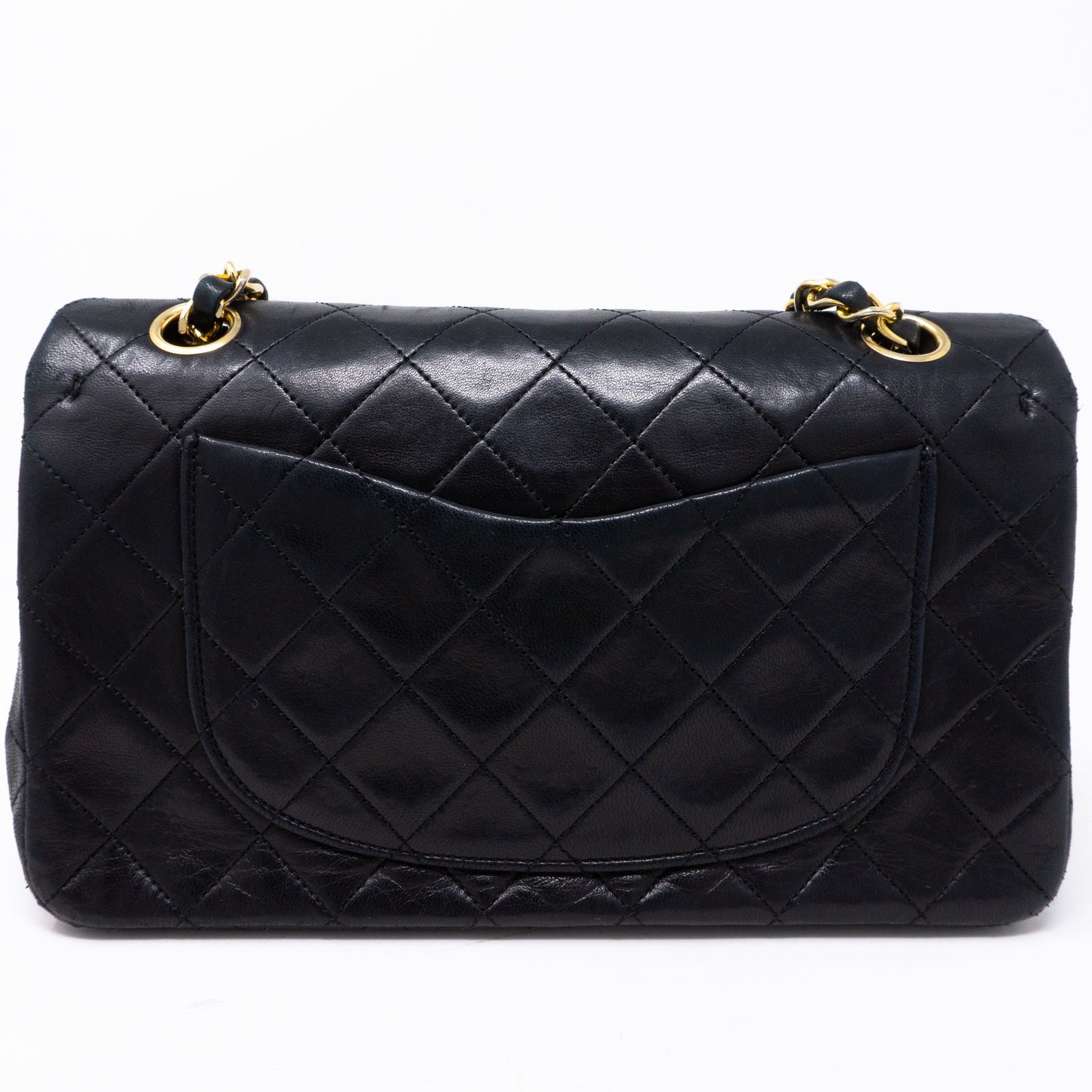 Classic Double Flap Small Black Gold