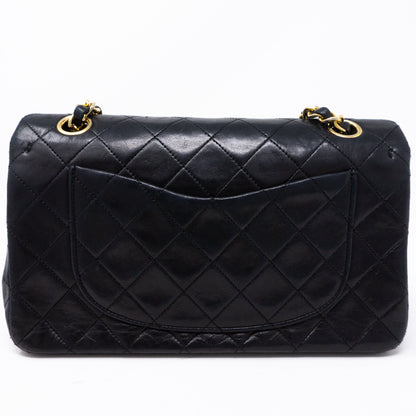 Classic Double Flap Small Black Gold