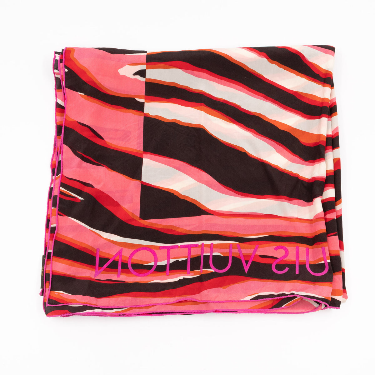 Louis-vuitton Zebra Silk Square Scarf Pink