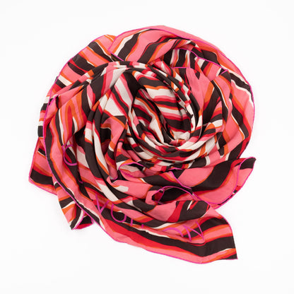 Louis-vuitton Zebra Silk Square Scarf Pink