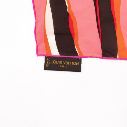 Louis-vuitton Zebra Silk Square Scarf Pink
