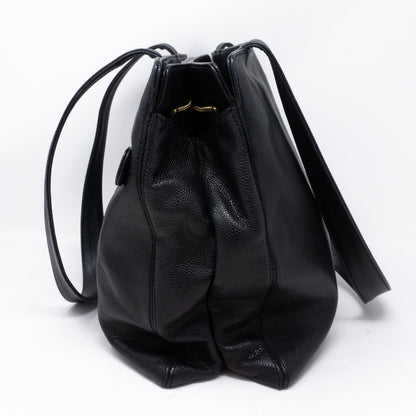 CC Shoulder Tote Black Caviar
