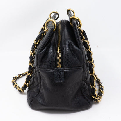 CC Quilted Shopping Tote Black Caviar