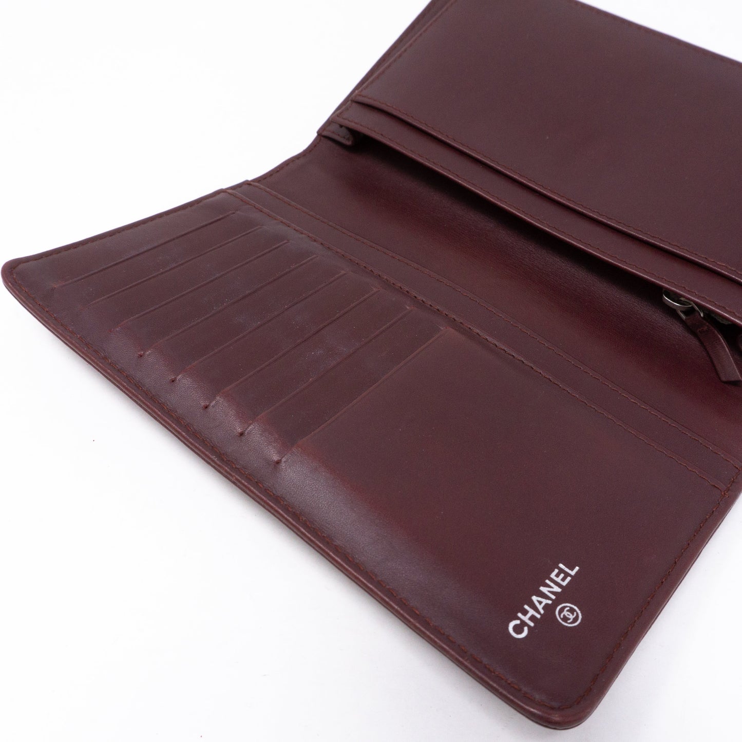 Classic Long Wallet Burgundy Caviar