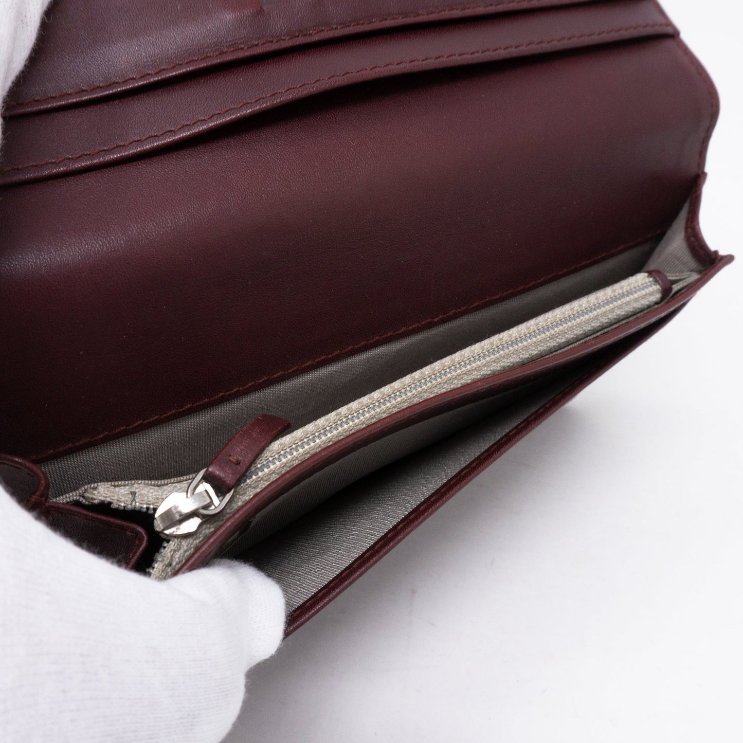 Classic Long Wallet Burgundy Caviar