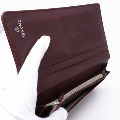 Classic Long Wallet Burgundy Caviar