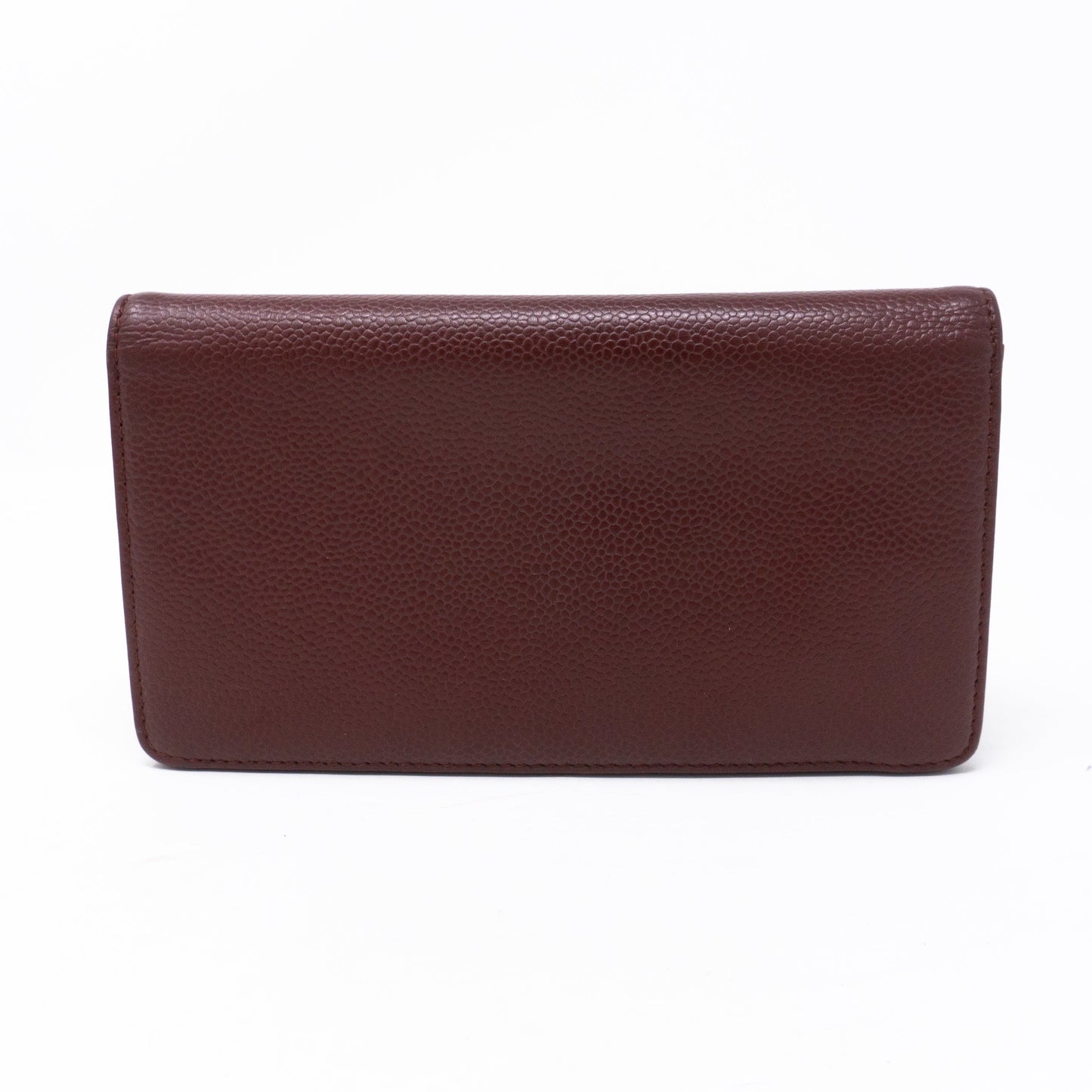 Classic Long Wallet Burgundy Caviar