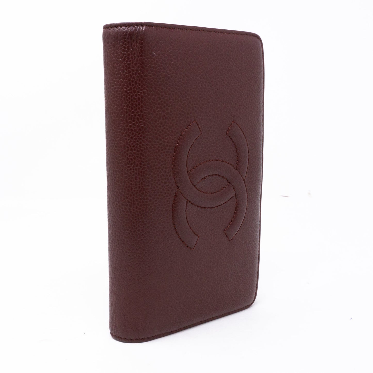 Classic Long Wallet Burgundy Caviar