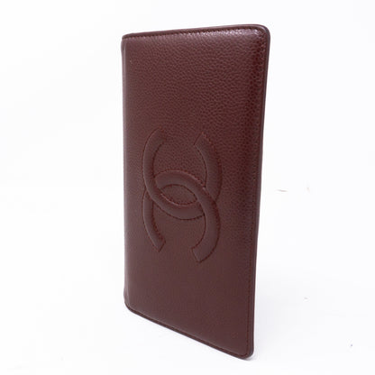 Classic Long Wallet Burgundy Caviar