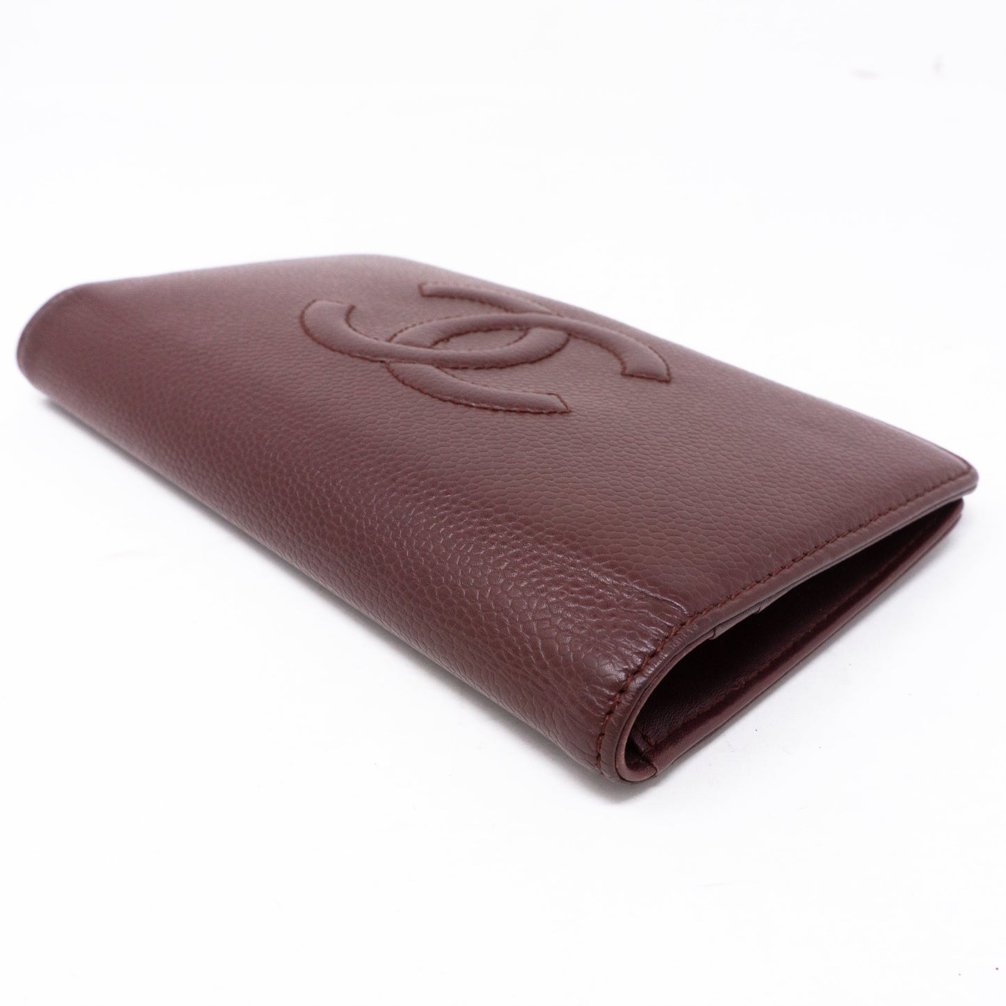 Classic Long Wallet Burgundy Caviar