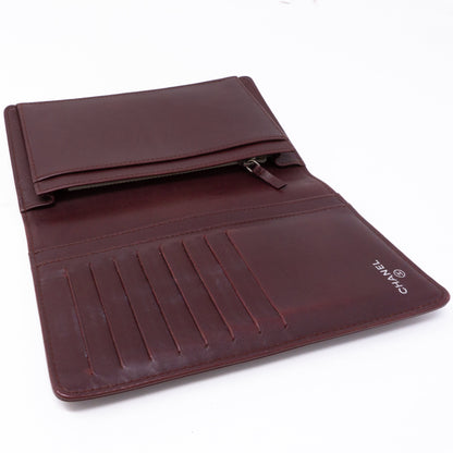 Classic Long Wallet Burgundy Caviar