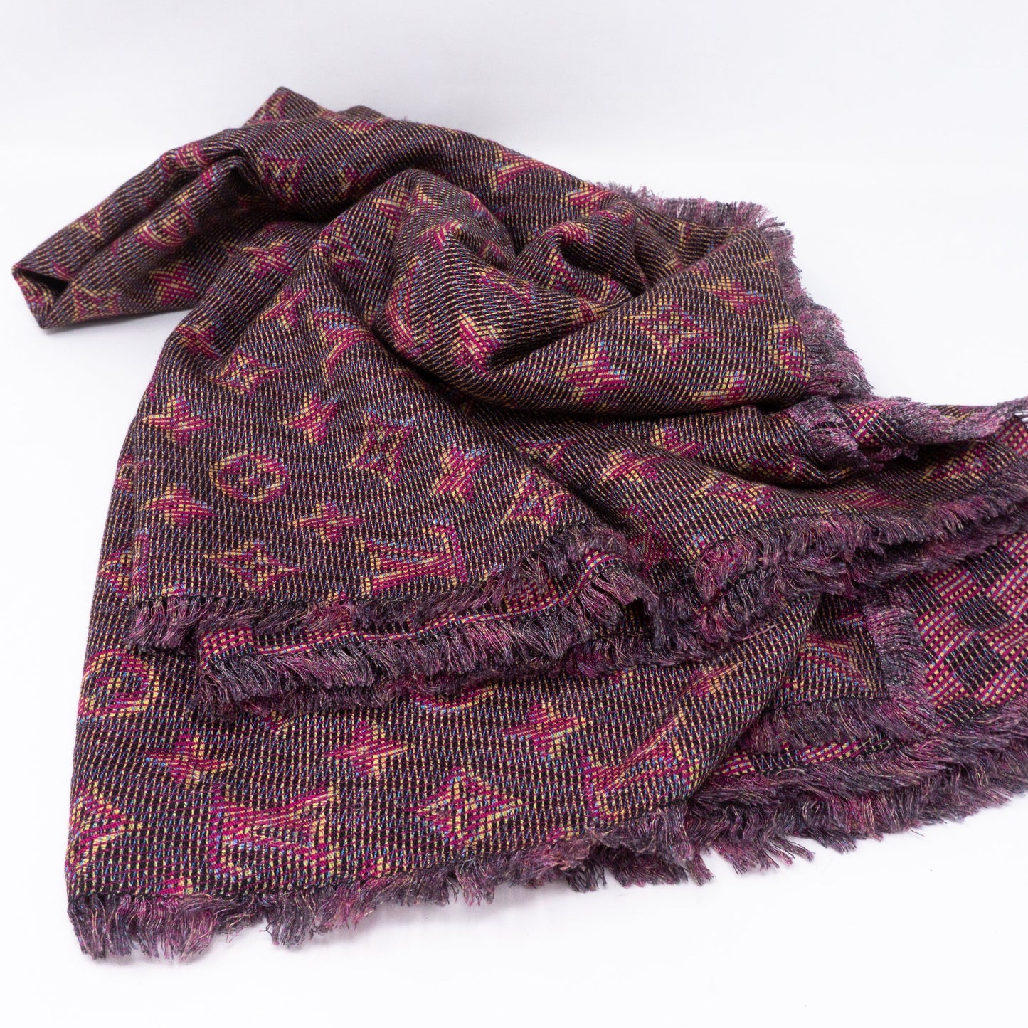 Louis-vuitton Monogram Damier Shawl Pop Pink