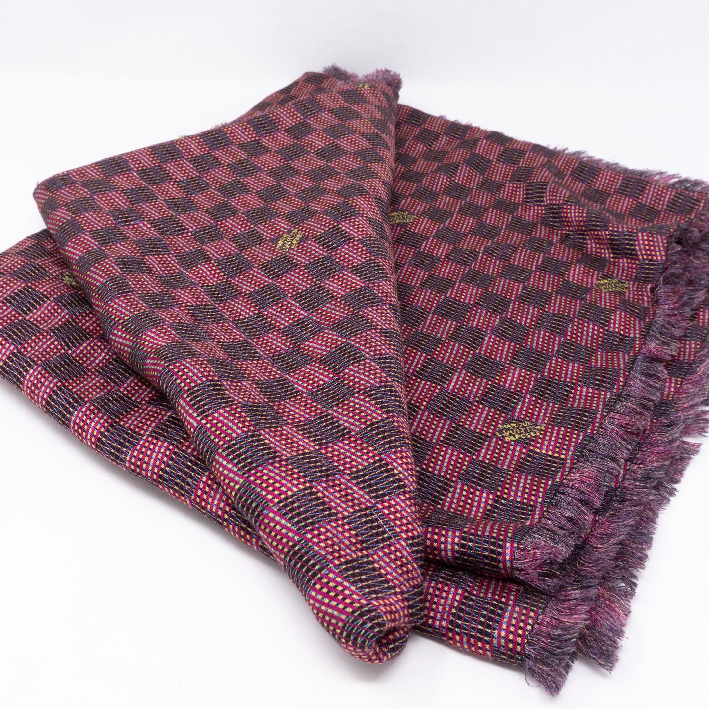 Louis-vuitton Monogram Damier Shawl Pop Pink